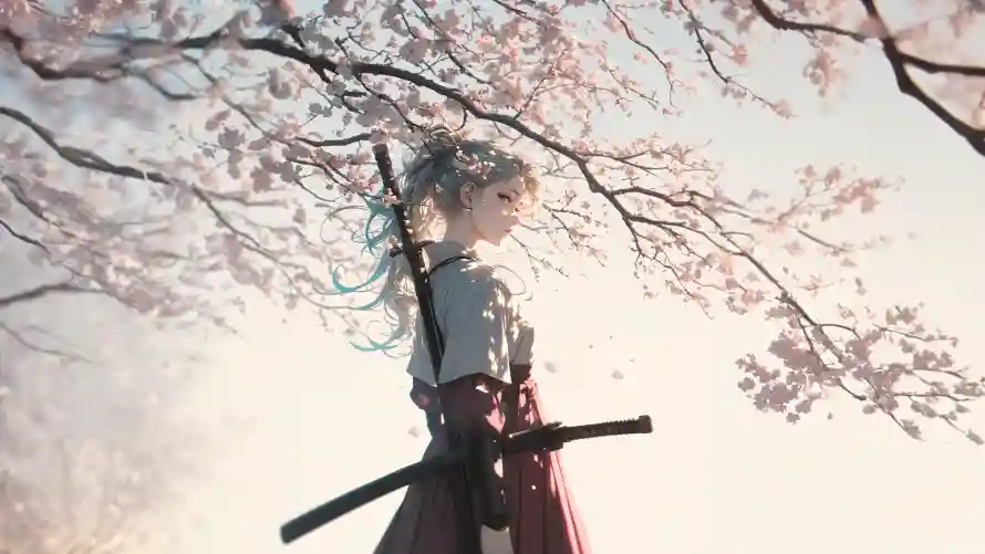 4k少女壁纸-插画 - 樱花-二次元「哲风壁纸」