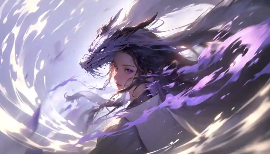 4k龙少女壁纸-国风元素 - 奇幻国风-少女与龙「哲风壁纸」