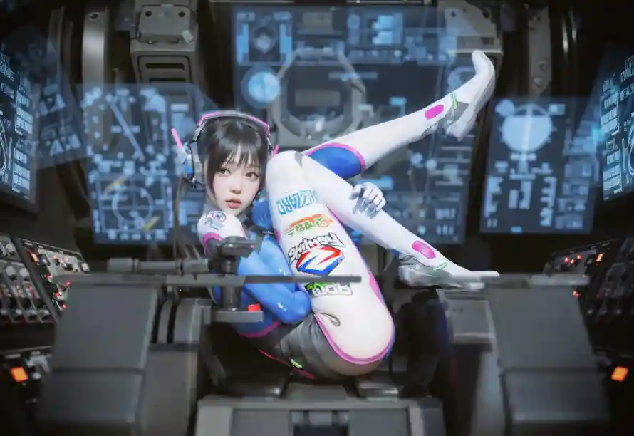 4kcos壁纸-驾驶舱 - D.Va-守望先锋「哲风壁纸」