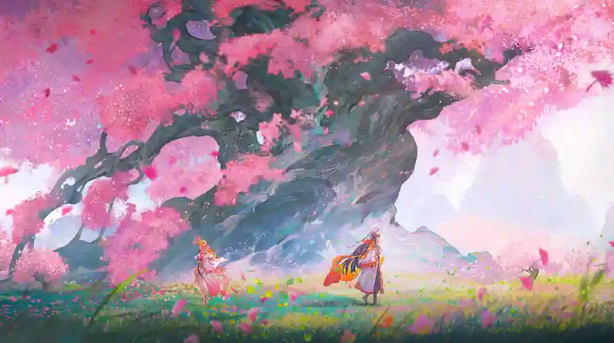 3k人物壁纸-场景 - 背景-樱花树「哲风壁纸」