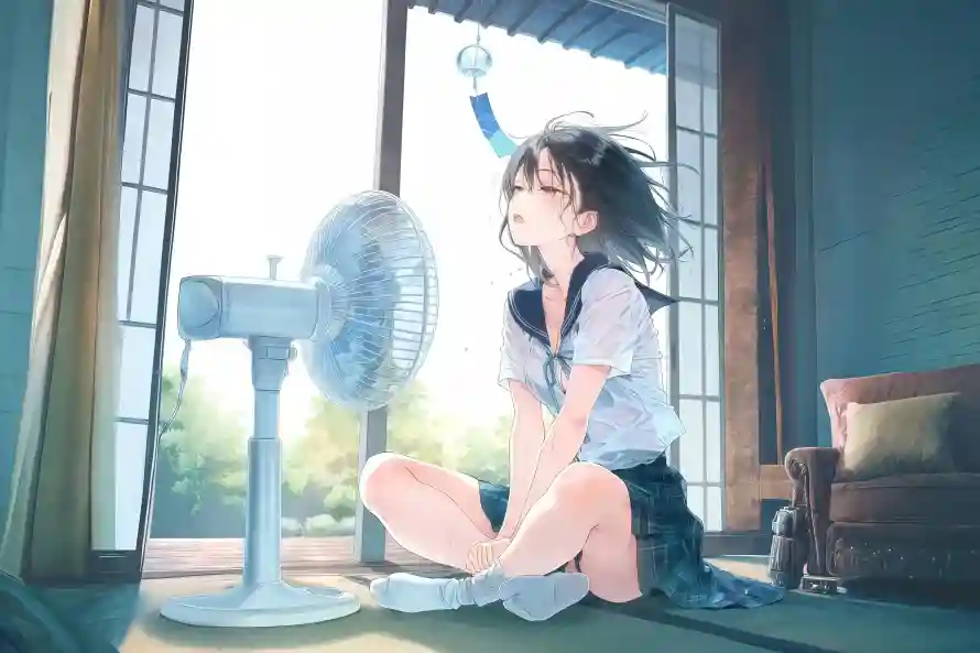 4k夏日少女壁纸-jk女孩 - 夏日清凉-室内场景「哲风壁纸」