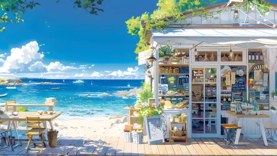 4k夏日海边壁纸-夏日背景 - 夏日风情-海滨场景「哲风壁纸」