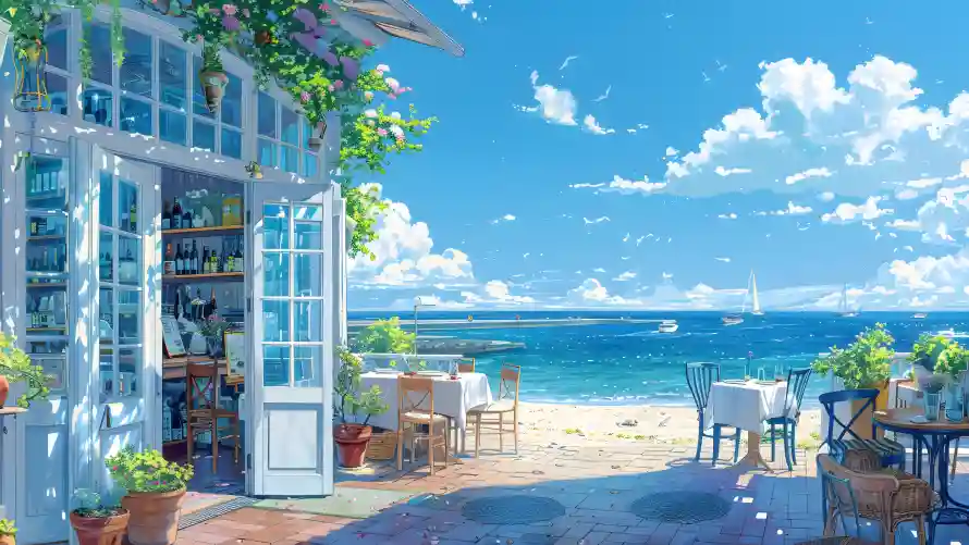 4k夏日海边壁纸-夏日风情 - 户外场景-海景背景「哲风壁纸」