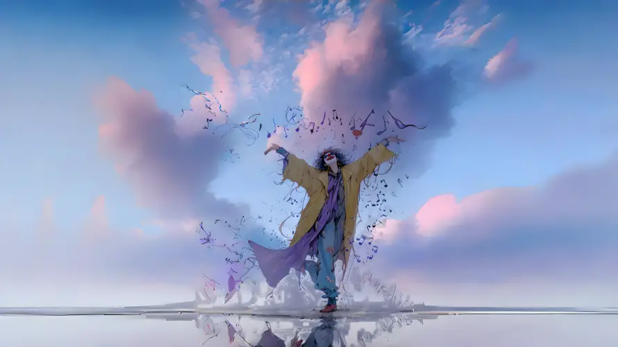 4k小丑壁纸-云朵特效 - 动态舞姿-奇幻天空「哲风壁纸」
