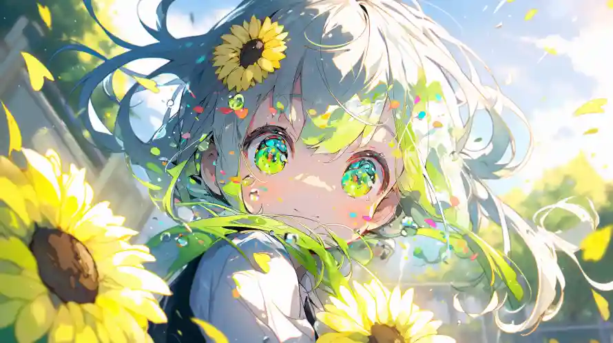 6k少女壁纸-花海 - 自然元素-花海插画「哲风壁纸」