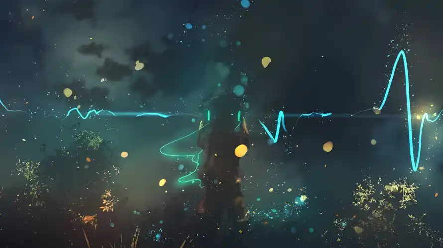 2k人物剪影壁纸-光影艺术 - 夜晚光点-星空元素「哲风壁纸」