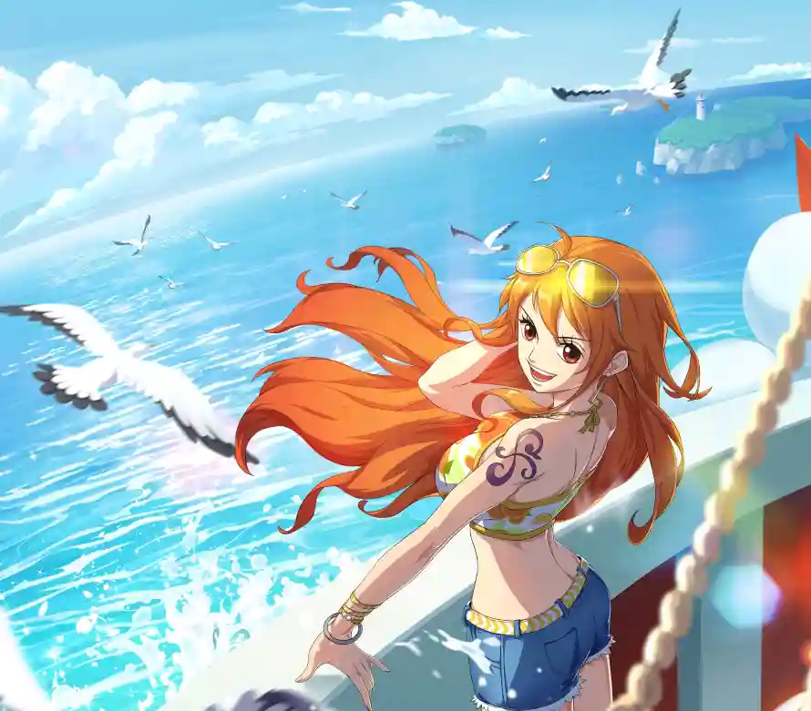 2k娜美壁纸-海风 - 海鸥-船只「哲风壁纸」