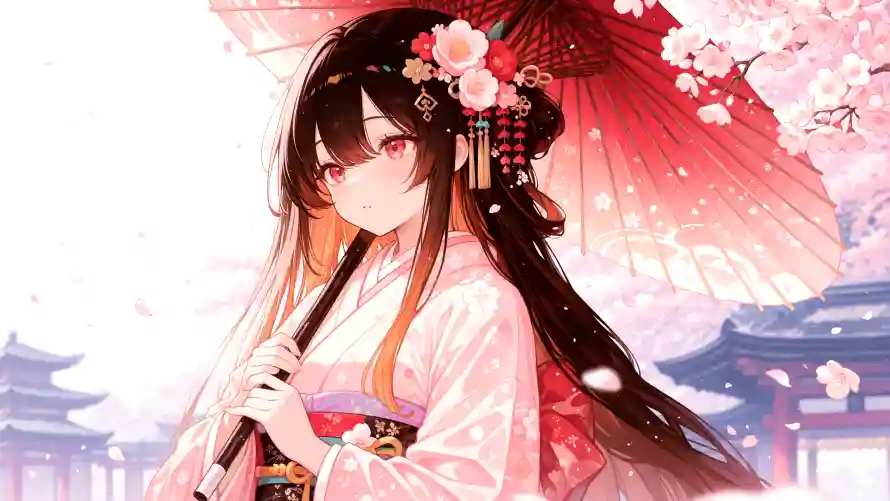 3k动漫壁纸-古风 - 和服-少女「哲风壁纸」