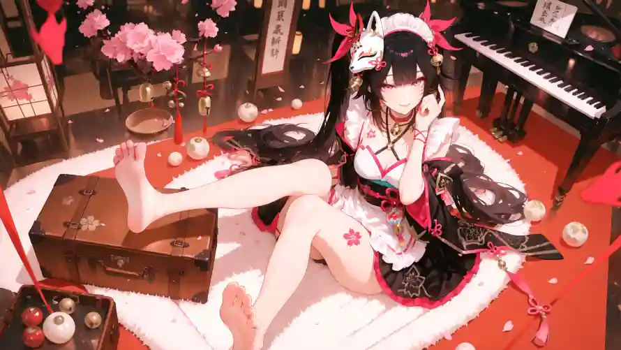 3k插画壁纸-樱花 - 美女-花火「哲风壁纸」