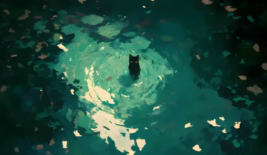 4k黑猫壁纸-光影插画 - 动物插画-夜色背景「哲风壁纸」 4k黑猫壁纸-光影插画 - 动物插画-夜色背景「哲风壁纸」