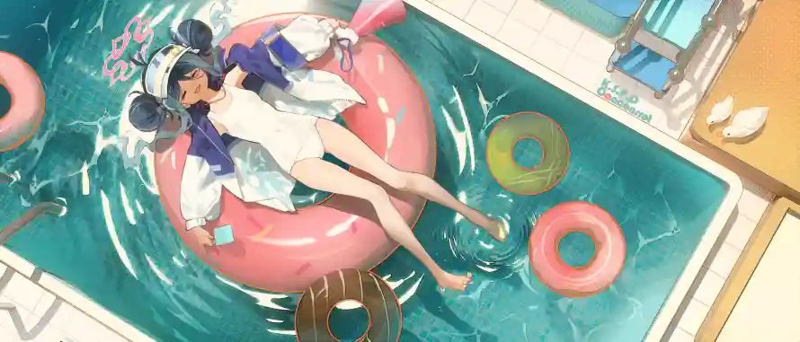 4k动漫壁纸-自由 - 休闲时光-动漫女孩「哲风壁纸」