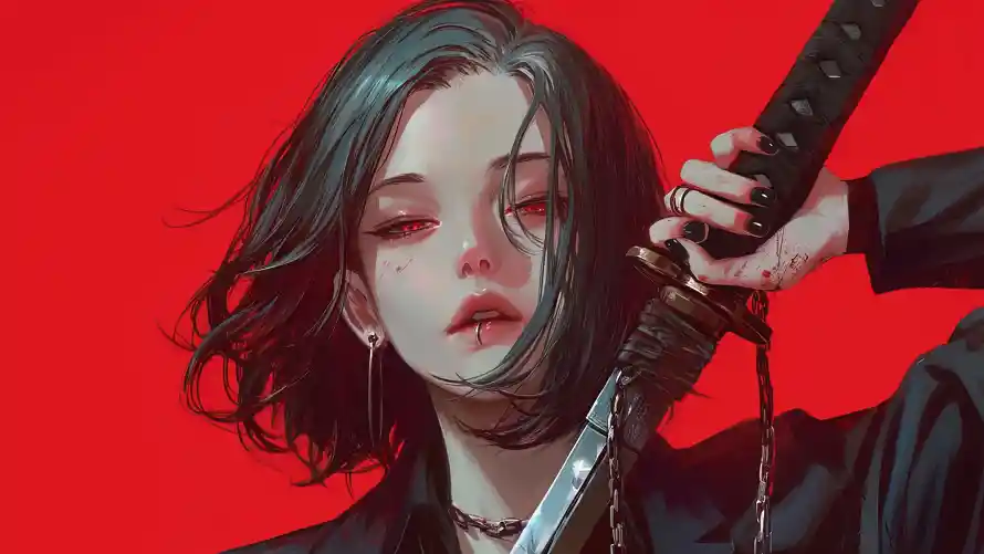 4k动漫壁纸-少女 - 刀系少女-动漫少女「哲风壁纸」