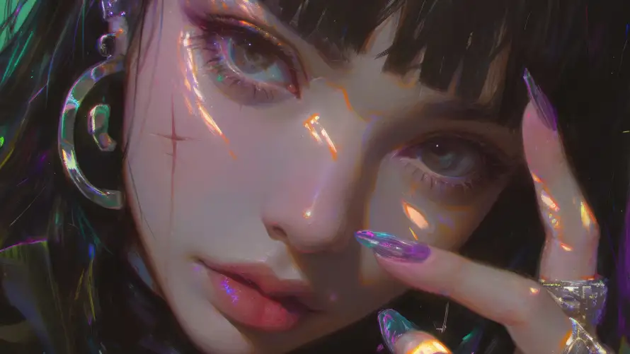 4k动漫壁纸-少女 - 个性妆容-动漫少女「哲风壁纸」