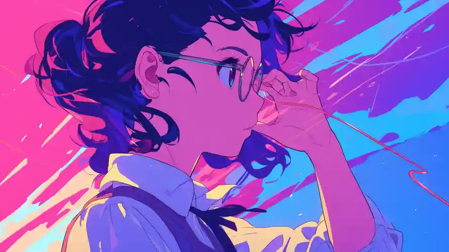 3k动漫壁纸-少女 - 动漫插画-卷发少女「哲风壁纸」