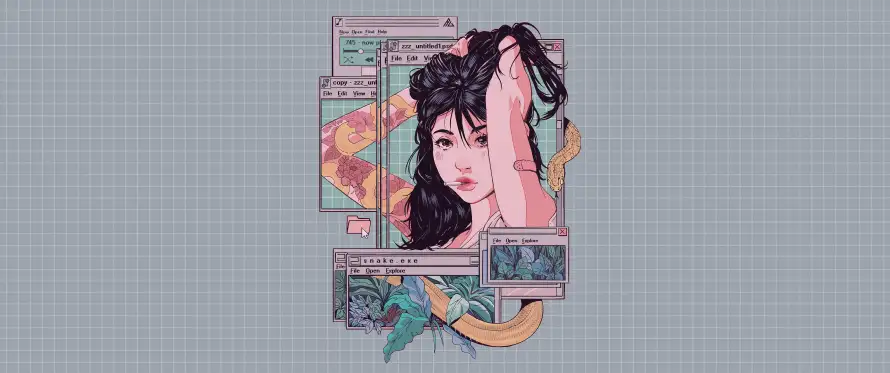 3k动漫壁纸-少女 - 几何插画-动漫插画「哲风壁纸」