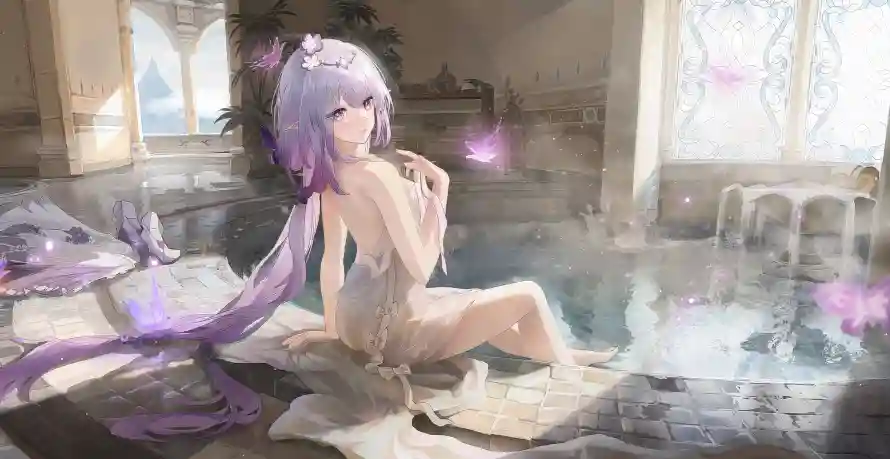 5k少女壁纸-蝶 - 蝶元素-光影少女「哲风壁纸」
