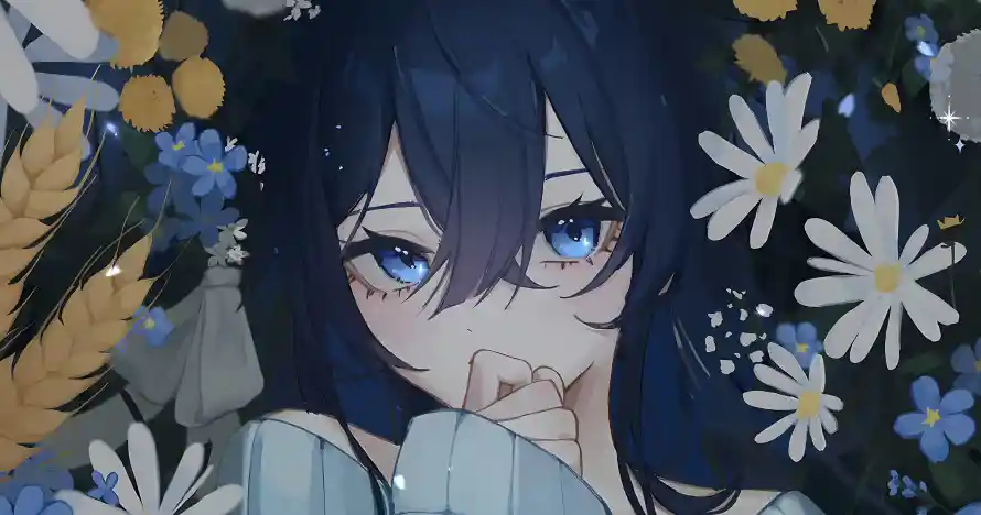 4k动漫壁纸-少女 - 花海-动漫少女「哲风壁纸」