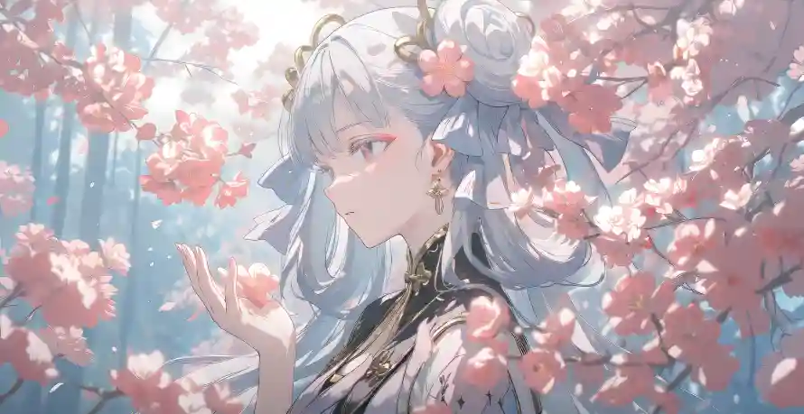 5k少女壁纸-春日 - 樱花-角色「哲风壁纸」