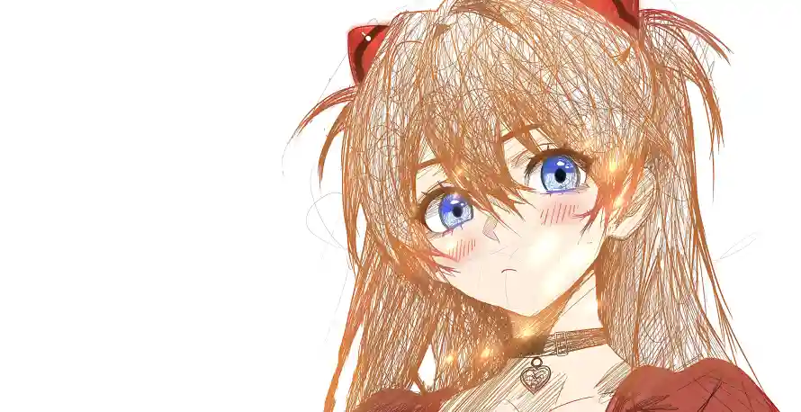 4k线稿壁纸-eva - 明日香-日系动漫「哲风壁纸」