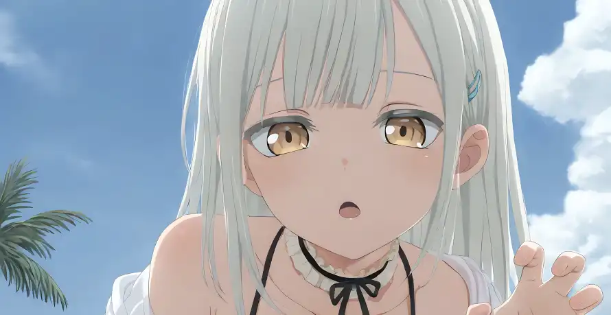 4k动漫壁纸-少女 - 夏日海滩-海滨动漫「哲风壁纸」