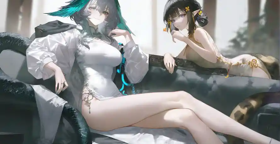4k双人壁纸-少女 - 双少女-双人插画「哲风壁纸」