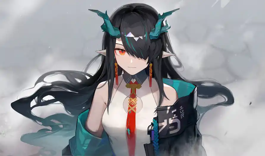10k红眼壁纸-龙女 - 奇幻元素-幻想设定「哲风壁纸」