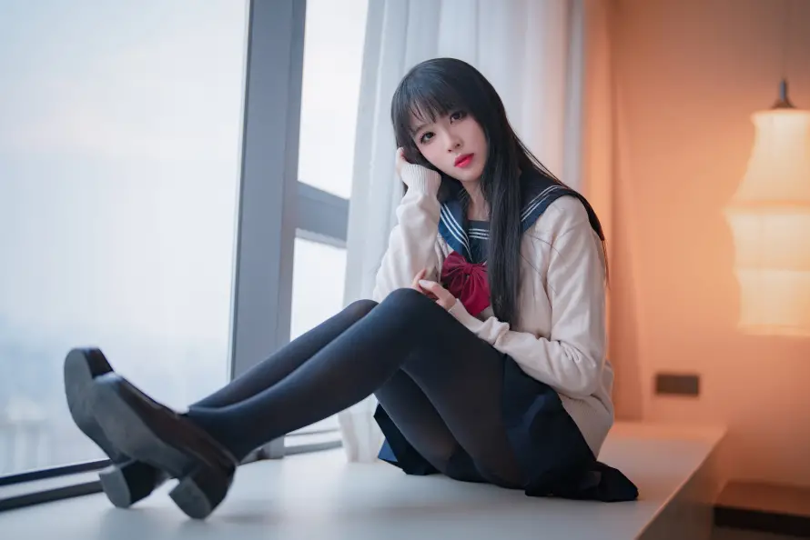6k性感壁纸-校服 - 室内写真-少女穿搭「哲风壁纸」