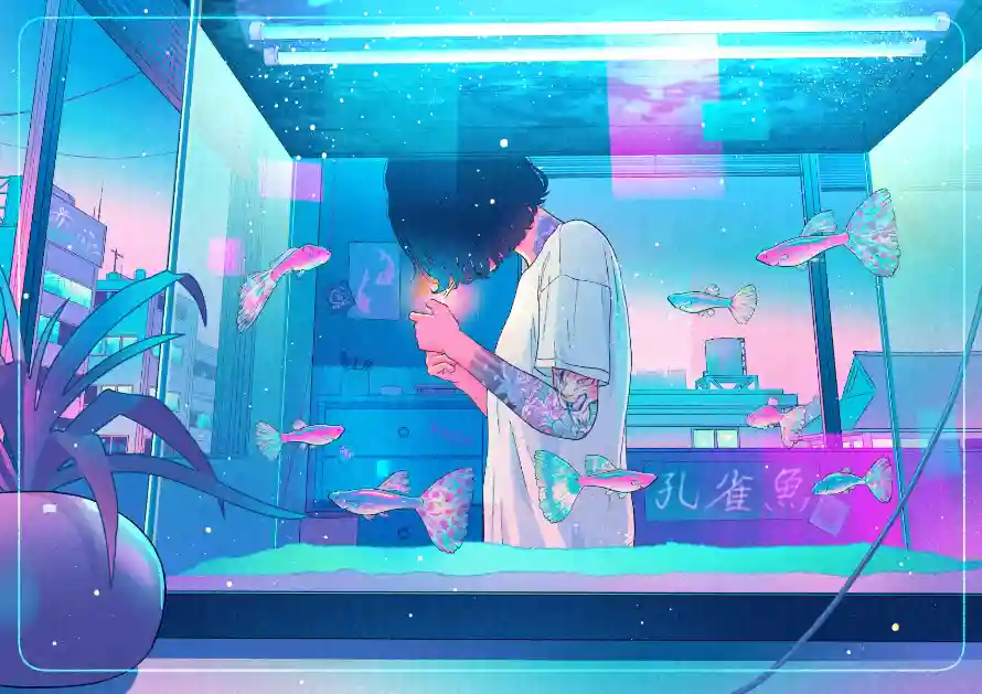 2k动漫壁纸-少女 - 光影插画-动漫插画「哲风壁纸」
