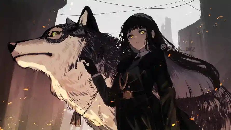 4k少女壁纸-狼 - 狼少女-共生主题「哲风壁纸」