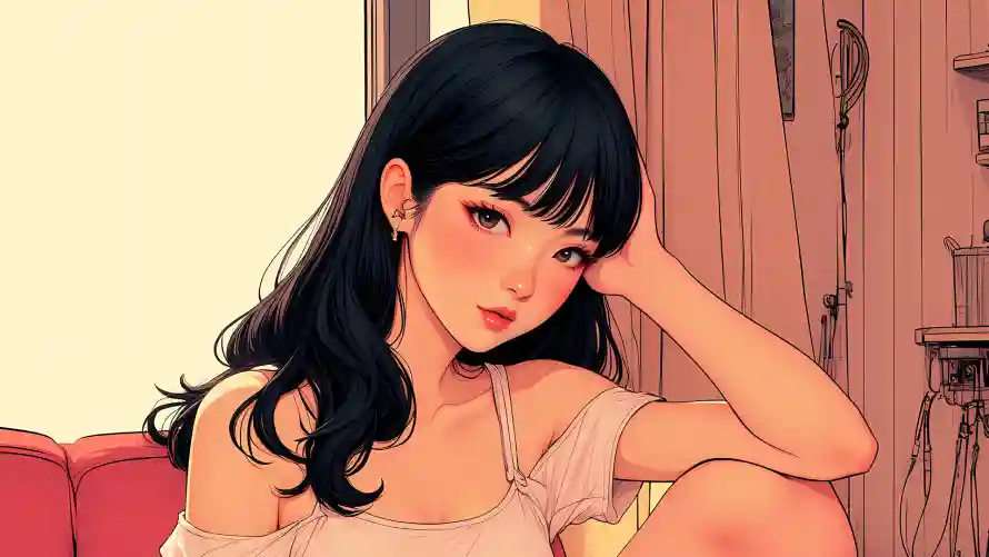2k女孩壁纸-插画 - 生活-女孩插画「哲风壁纸」