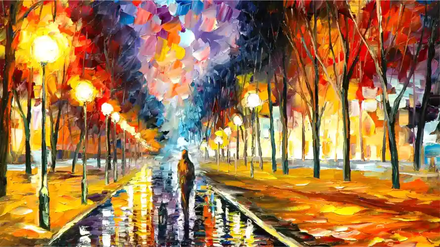 2k名画壁纸-油画 - 光影艺术-夜景插画「哲风壁纸」