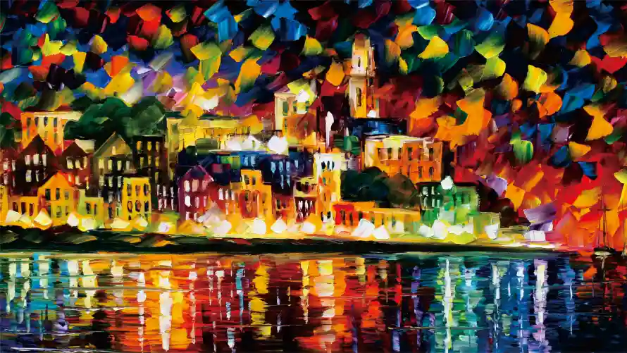 2k名画壁纸-油画 - 城市夜景-城市风光「哲风壁纸」