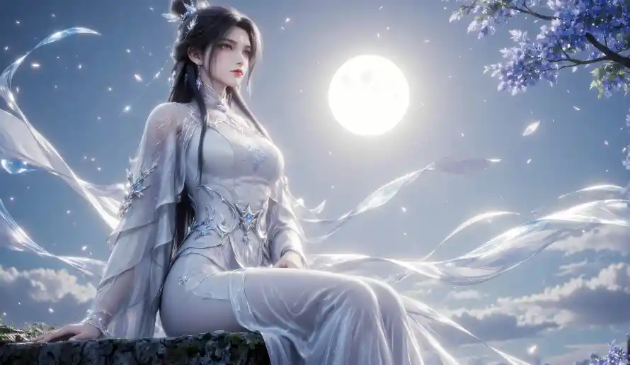 14k云端壁纸-仙侠 - 月夜-玄幻「哲风壁纸」