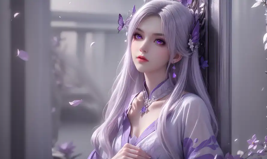 4k国漫壁纸-紫发 - 小医仙-美少女「哲风壁纸」