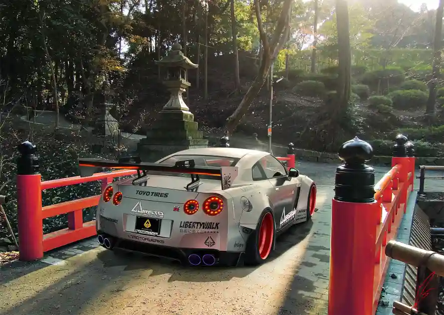 2k游戏壁纸-跑车 - 户外跑车-日式神社「哲风壁纸」