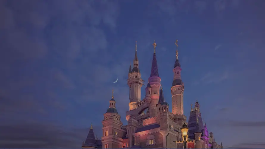 4k夜幕壁纸-城堡夜景 - 夜晚城堡-梦幻城堡「哲风壁纸」
