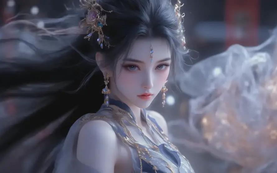 2k古風壁纸-美少女 - 仙姿服飾-古典發飾「哲风壁纸」