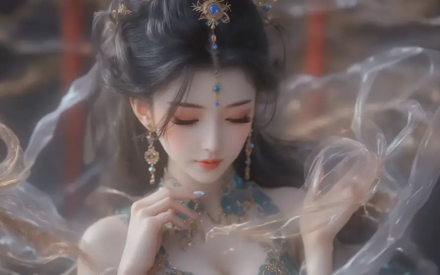 2k古風壁纸-美少女 - 古典妆容-国风插画「哲风壁纸」