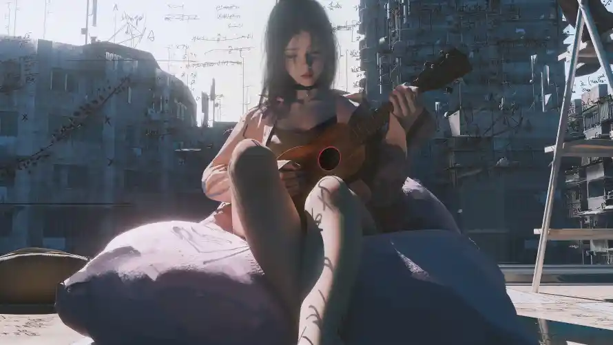 4k吉他壁纸-少女 - 动漫插画-少女吉他「哲风壁纸」