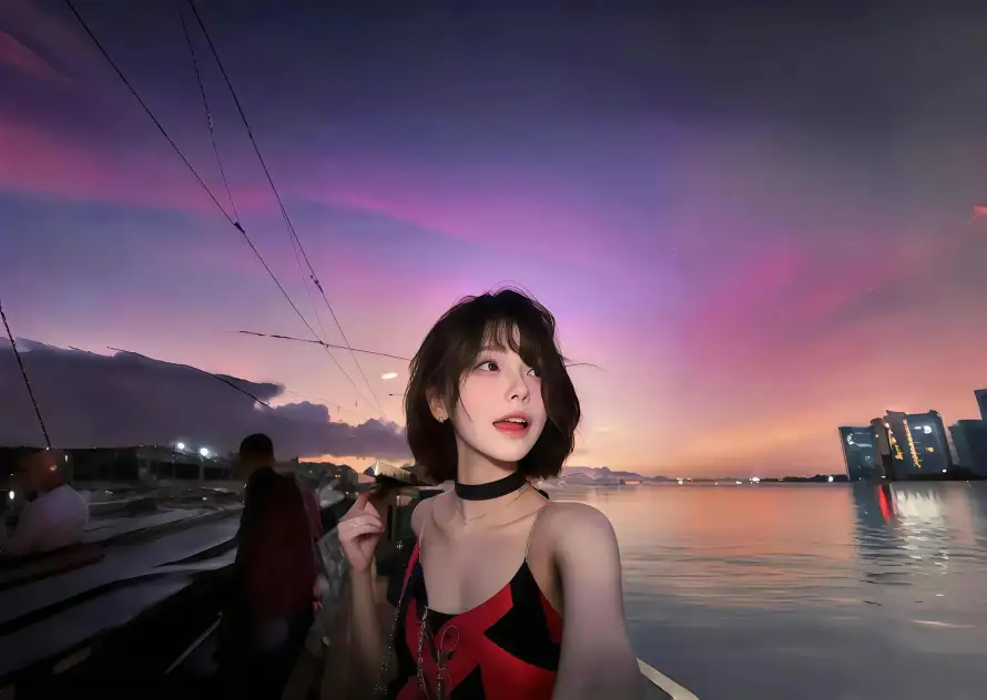 4k美女壁纸-暮色城市 - 桥梁夜景-水岸风光「哲风壁纸」