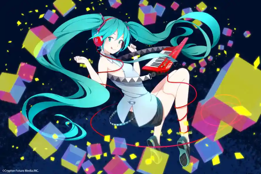 2k初音壁纸-美图 - 几何方块-初音未来「哲风壁纸」