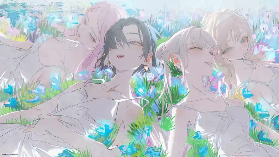 3k动漫壁纸-少女 - 花丛-二次元「哲风壁纸」