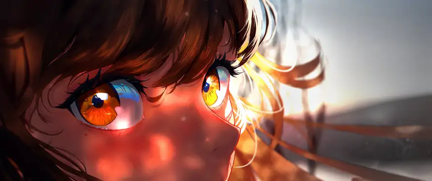 3k动漫壁纸-少女 - 光影侧脸-动漫少女「哲风壁纸」