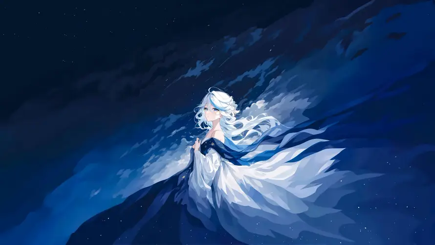 8k原神壁纸-星夜 - 二次元-芙宁娜「哲风壁纸」