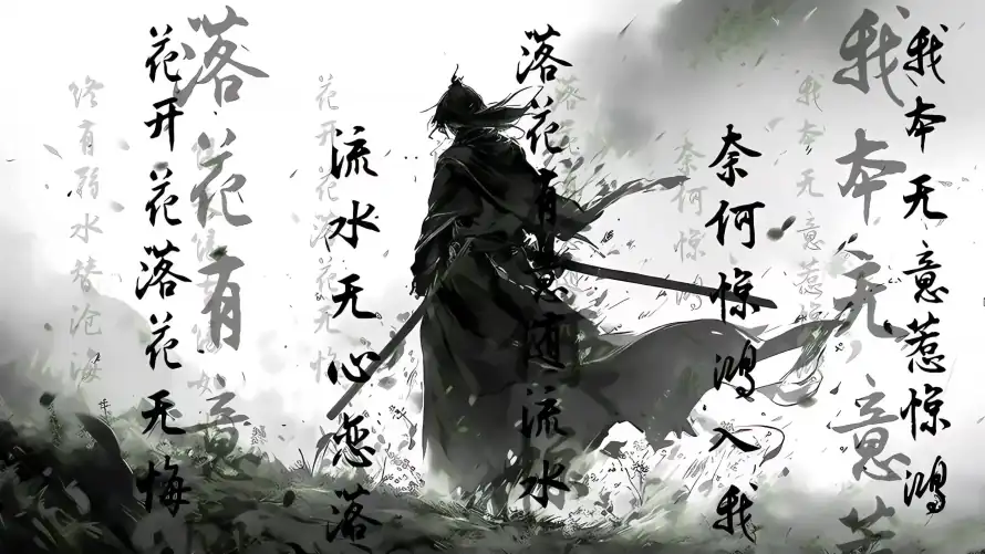 4k古风壁纸-墨色 - 意境-孤影剑客「哲风壁纸」
