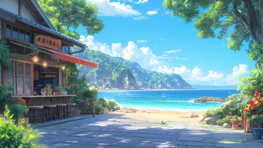 4k大海壁纸-沙滩 - 夏日海边-海景小屋「哲风壁纸」
