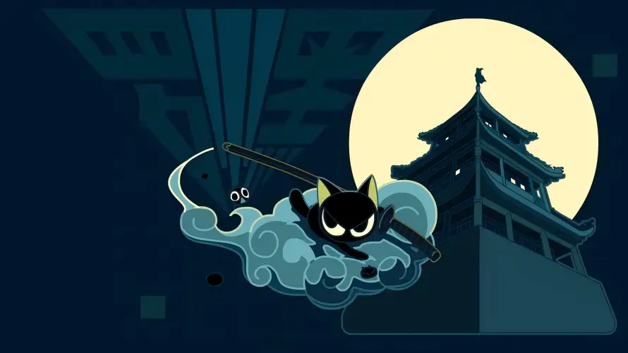 5k动漫壁纸-夜晚 - 满月-古建筑「哲风壁纸」