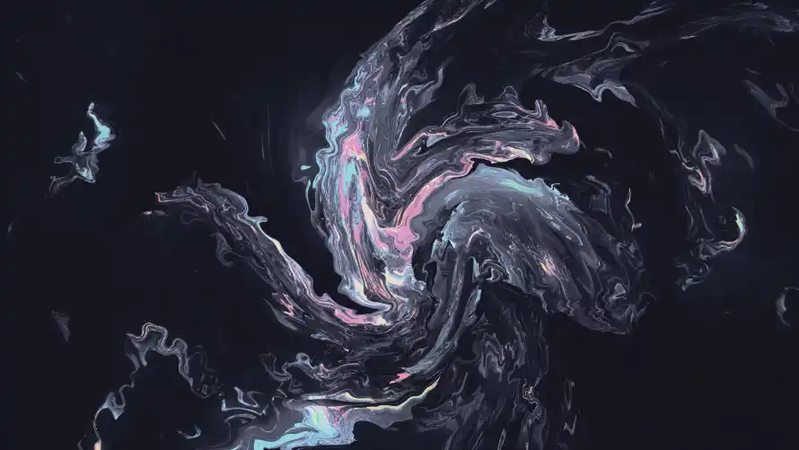 3k抽象线条壁纸-白 - 黑-流体艺术「哲风壁纸」