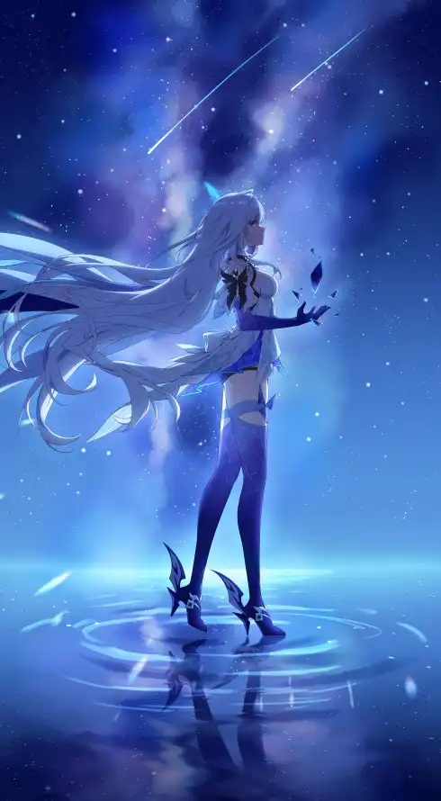 4k冰女壁纸 - 原神 - 星空 - 蓝色「哲风壁纸」