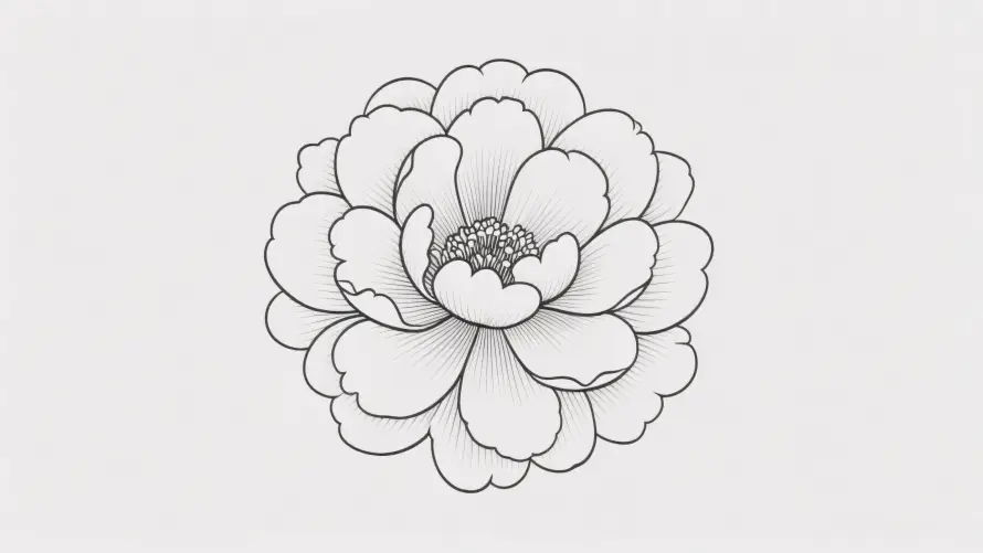 3k单朵花壁纸-线条画 - 艺术画-轮廓画「哲风壁纸」